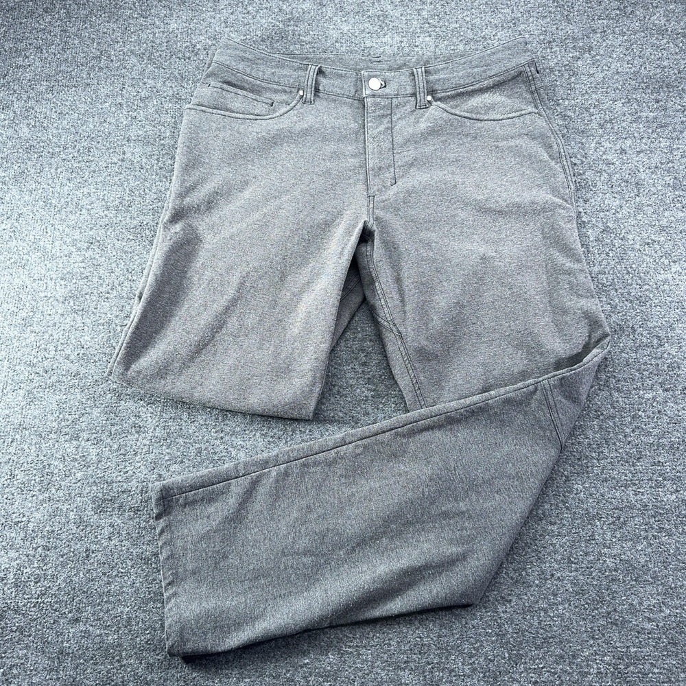 Lululemon ABC Pant‎ Classic Tech Canvas Pants Dark Gray Men's 34 Slight Pilling*
